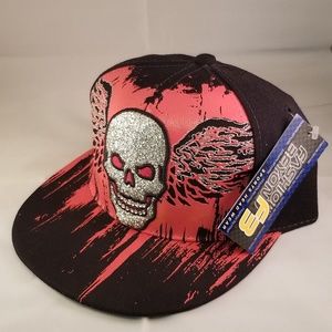 Men's Skull Cap hat lid...biker hot rod cap